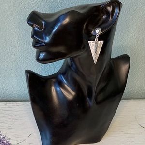 SALE Silver Triangle Earrings